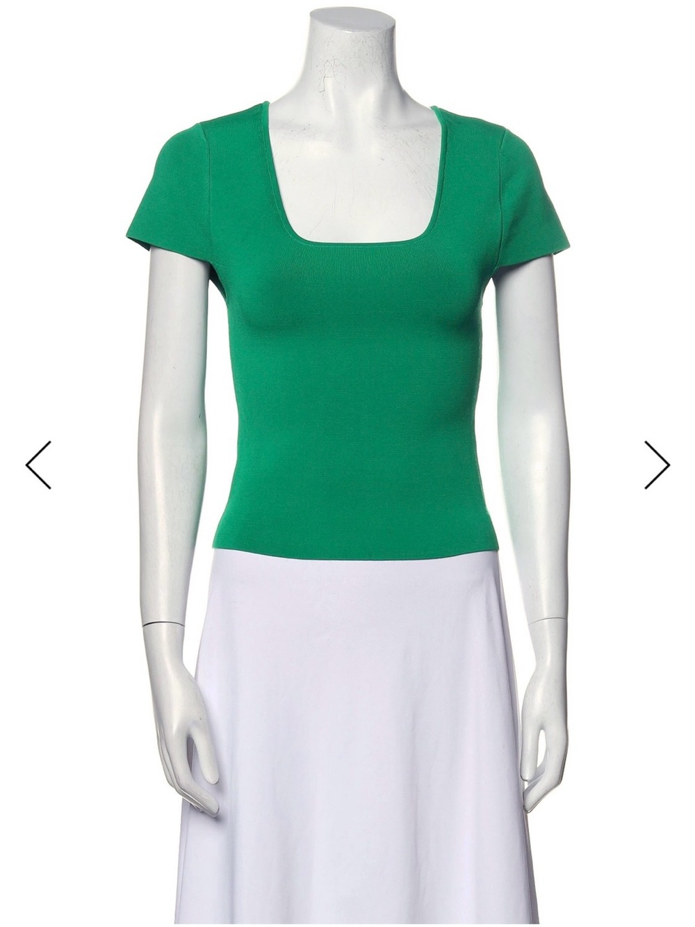 Alice + Olivia Bright Green Square Neck Crop Top